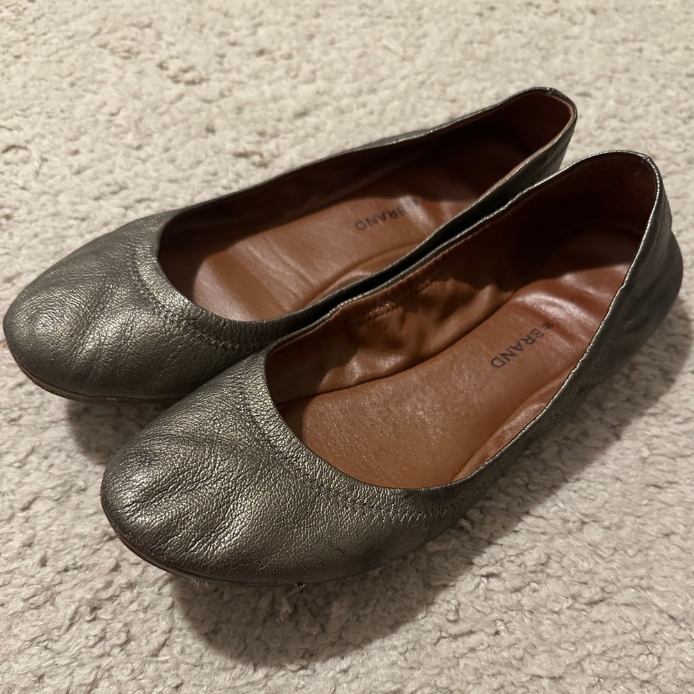 Lucky Brand Women’s Metallic Leather Ballet Flats